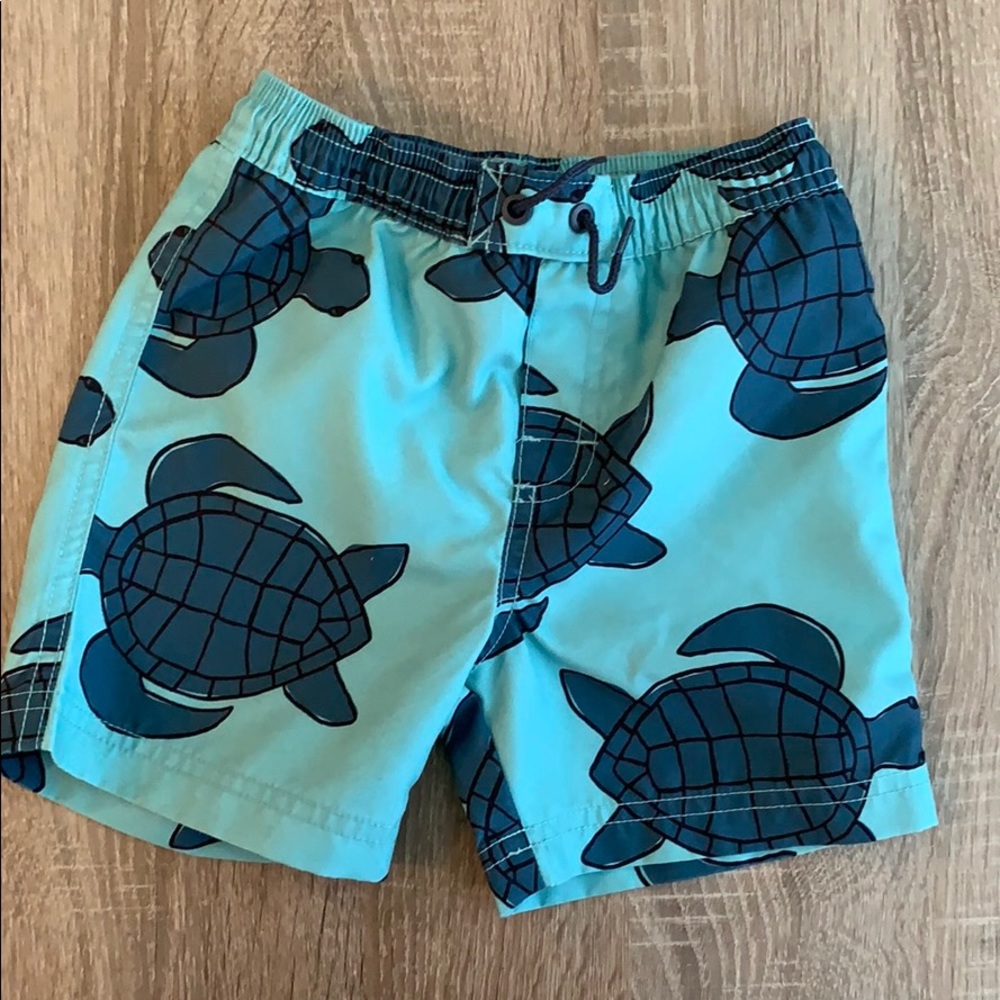Tea Collection turtle board shorts, toddler swim